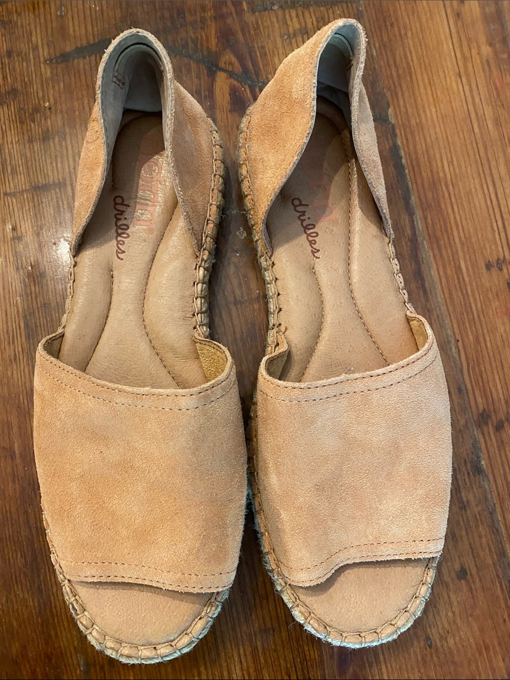 Born Tan Suede Espadrille Flats